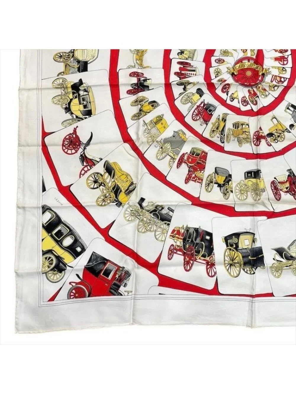 Hermes Carre 90 Large Scarf Shawl Silk Soie White